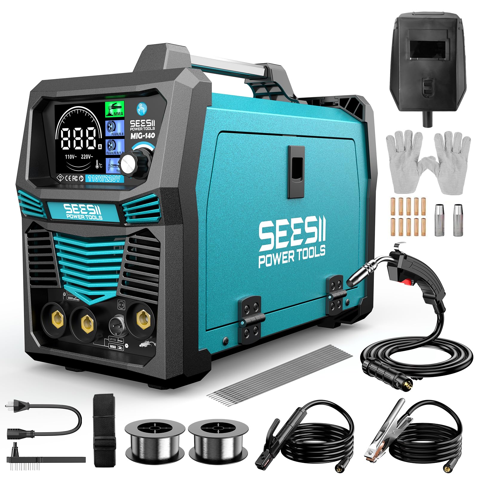 Amazon | SEESII 溶接機 半自動 100V/200V両対応 1台3役（ノンガスMIG